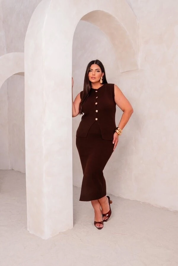 Saia midi sereia tricot modal planet