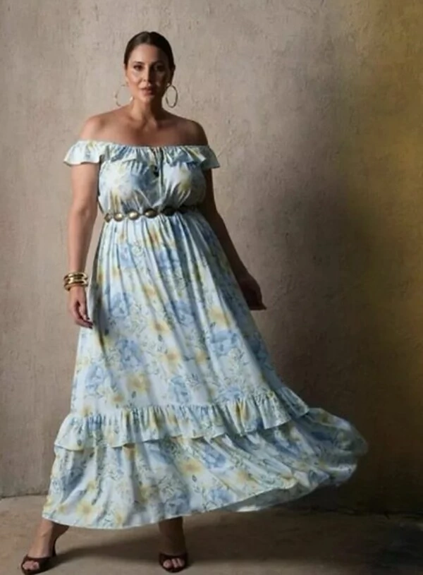 PROMO SEM TROCA Vestido floral lima quebela