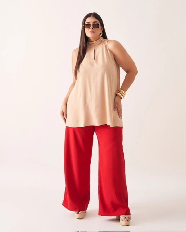 regata alongada em viscose gola alta kayla