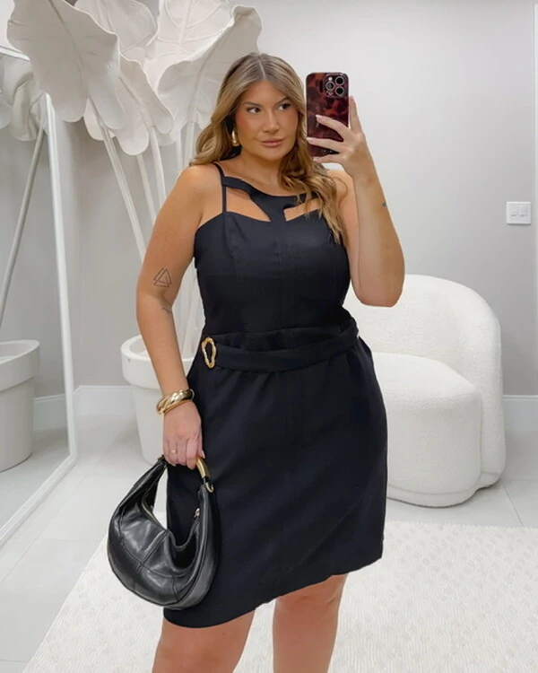 pre venda vestido com assimetria e recortes cut out marrant rosamili