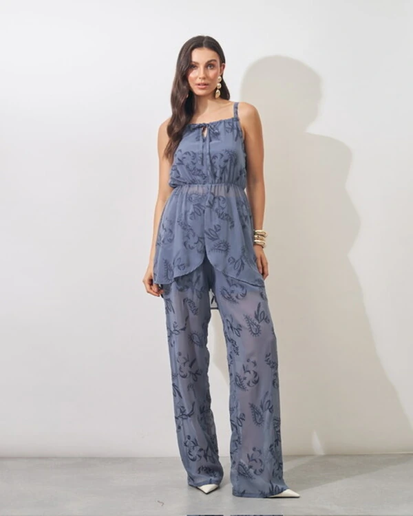 calca crepe com forro de shorts crepe trabalhado juli kayla