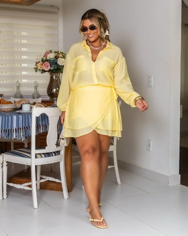 pre venda conjunto viscose poliamida francine mr fr