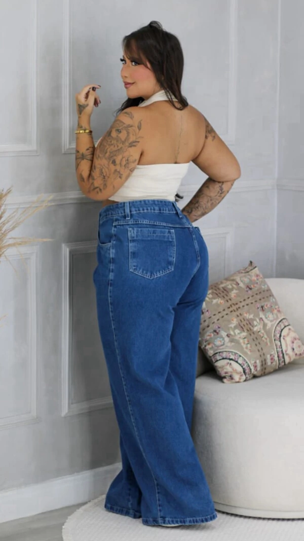 Calça wide blue fofinha
