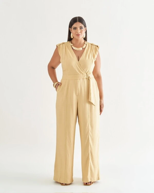 macacao transpasse em linho quebela