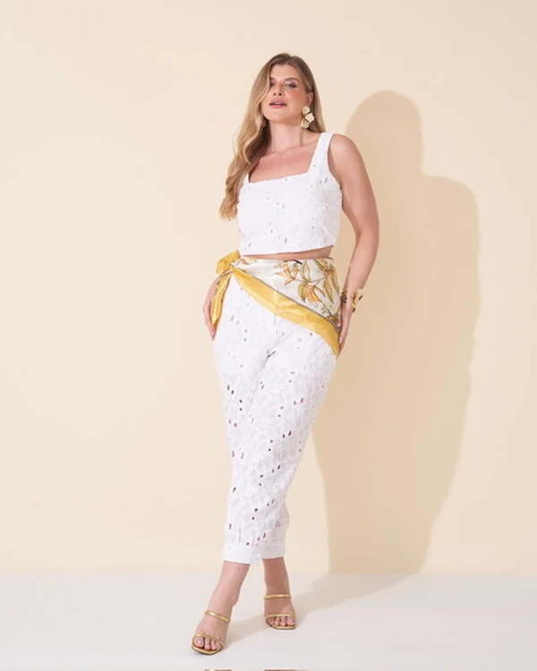 cropped bordado algodao lasie kayla
