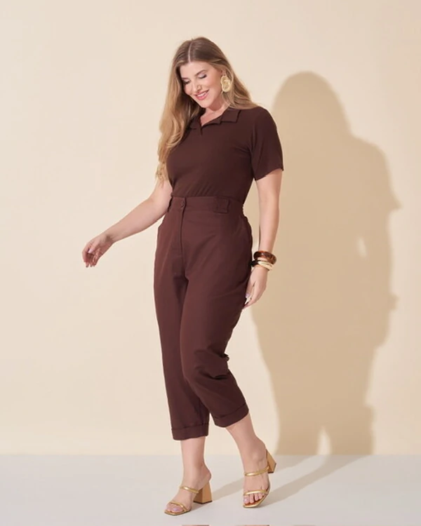 blusa malha micro rib polo kayla