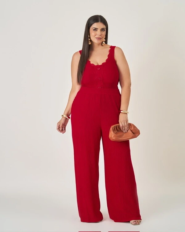 regata malha kayla com renda e botao