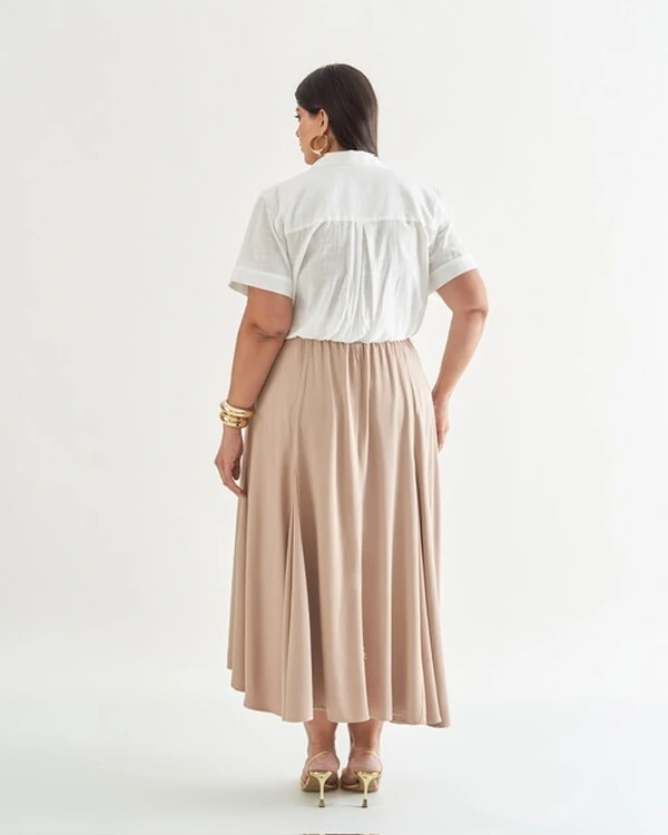 camisa linho transpasse quebela