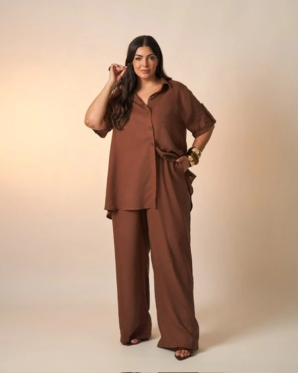 camisa nalu viscose e linho kayla