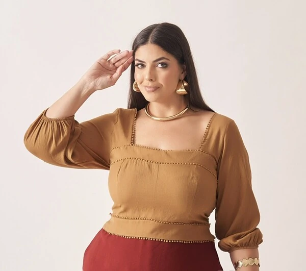 pre venda cropped anah decote quadrado e elastex costas viscose kayla