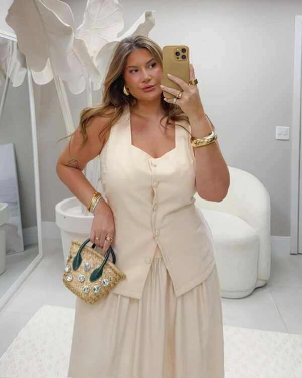 Blusa colete botoes lore