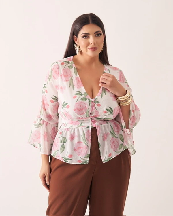 Blusa ysis crepe floral kayla