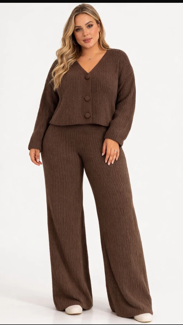 pre venda conjunto casaqueto midi com botoes e calcas planet