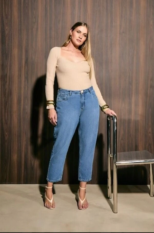 Calca jeans clara mom izzat