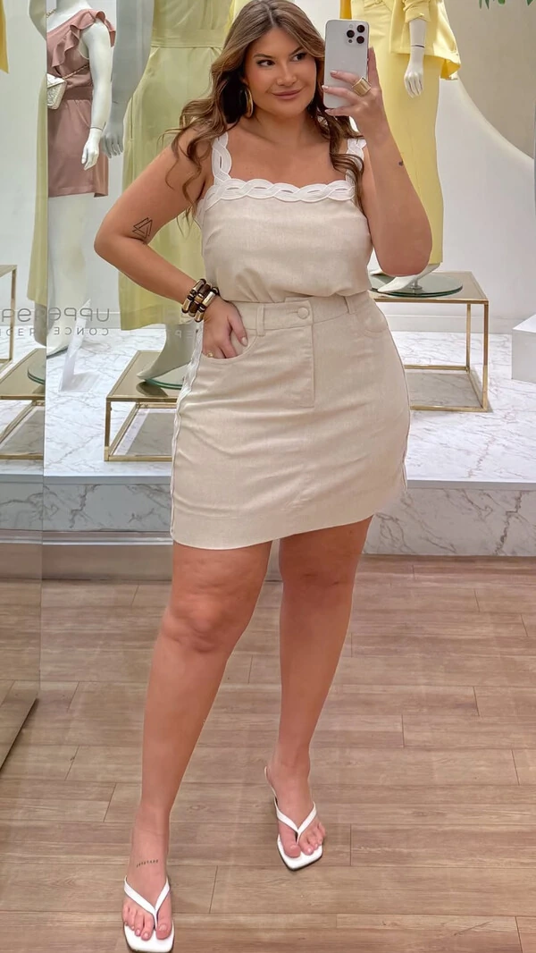 Mini saia linho firenze aula upper