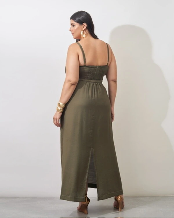 vestido viscose poliamida prespontado faixa elisabeth kayla