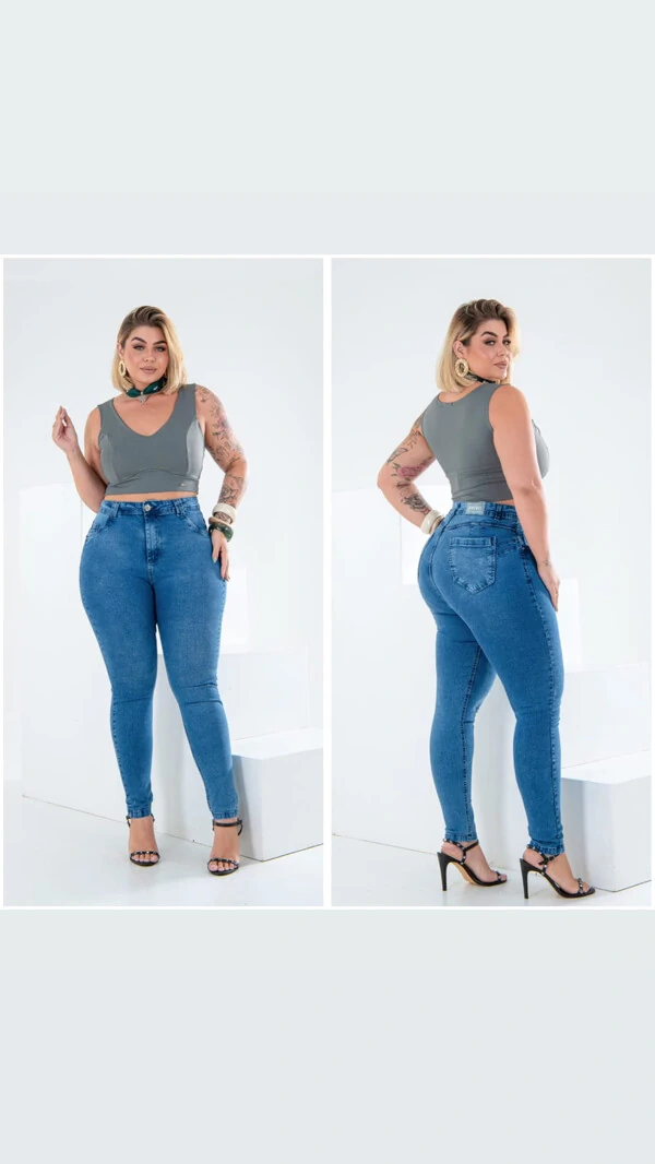 Calca jeans skinny blue marina
