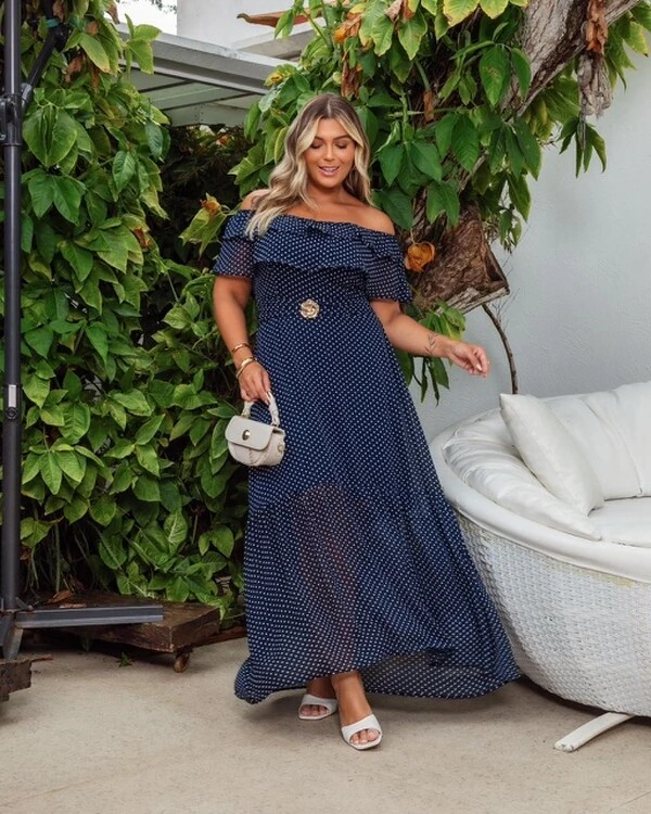 pre venda vestido longo poa fabiola mr fr