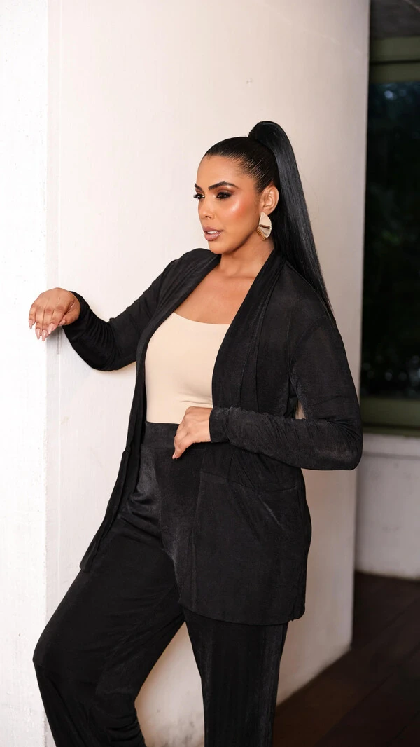 cardigan alongado aveludado larissa upper