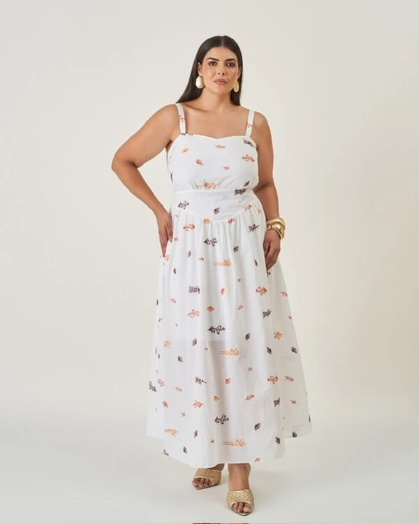 vestido algodao com bordado faity kayla