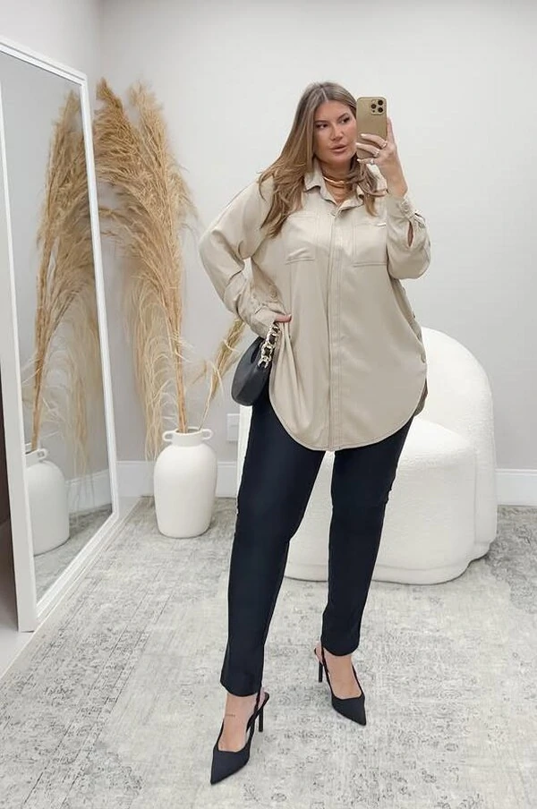 PRE VENDA Camisa over viscose sarjada rosamili