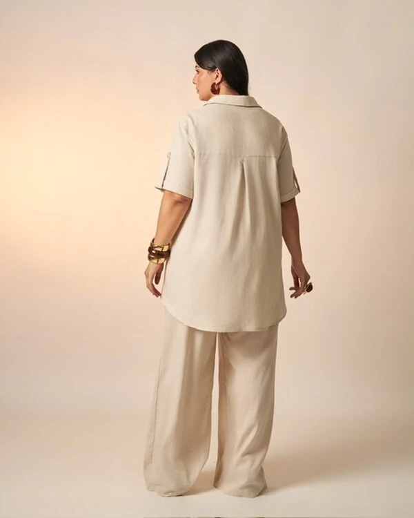 camisa nalu viscose e linho kayla