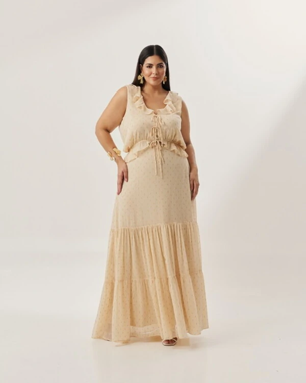 conjunto em crepe ggt com lurex chuvisco quebela