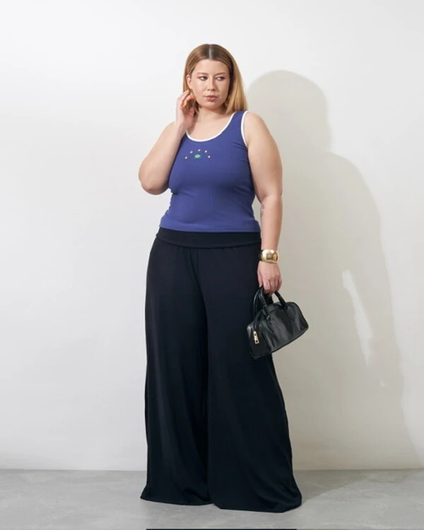 calca tricot cos largo kayla