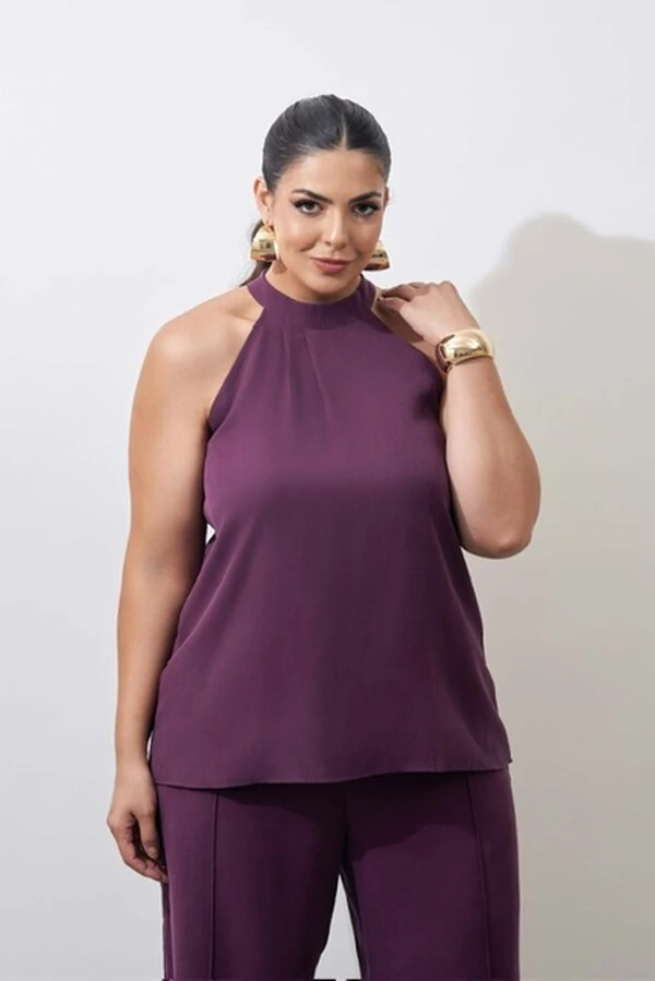 blusa arumis viscose poliester gola kayla