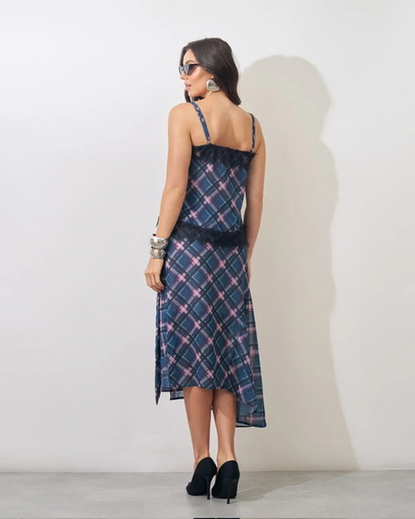 regata xadrez com renda chantily kayla