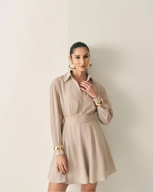 vestido curto camisa chemise quebela