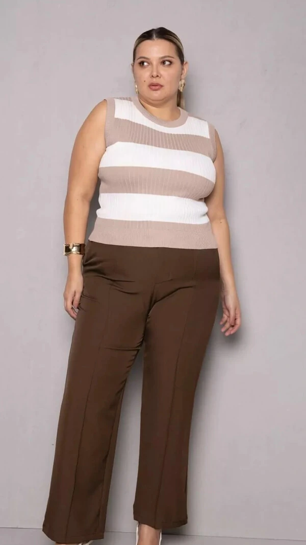 blusa tricot modal listras largas bruna