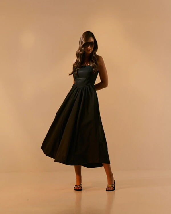 vestido colonial em tricoline com elastano e elastico costa quebela