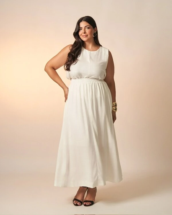 saia viscose e linho clea midi kayla