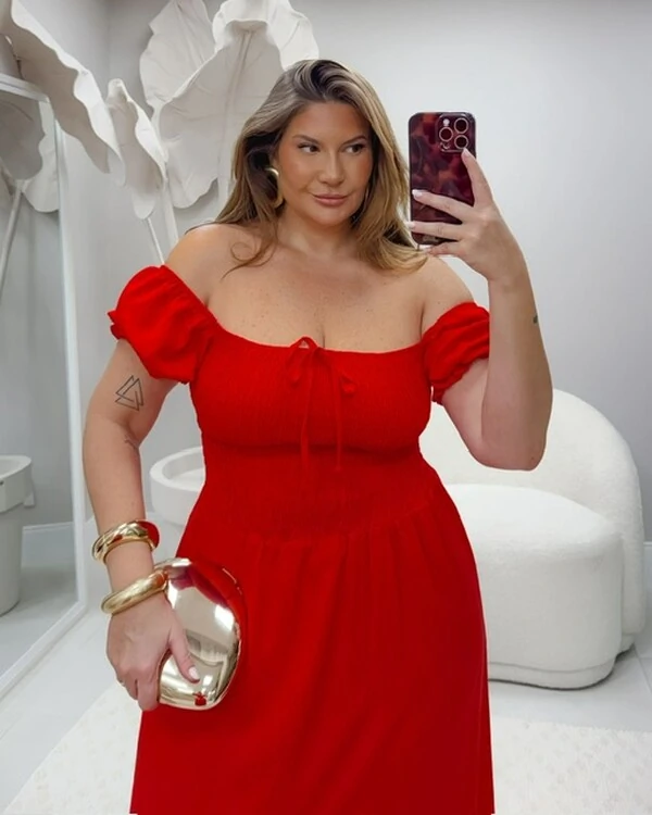 Pre venda vestido cigana vermelho viscolinho marianina