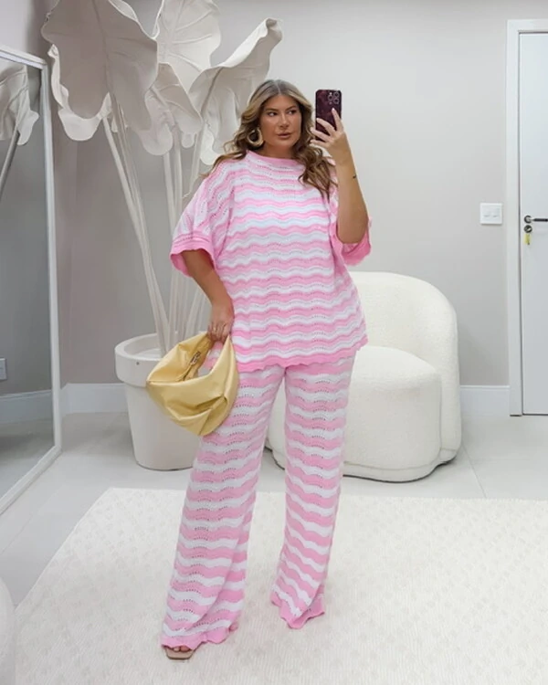 conjunto tricot zigzag lacinhos planet0