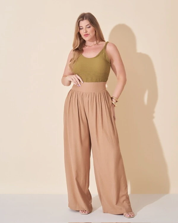 calca ampla cos largo viscose dinah kayla