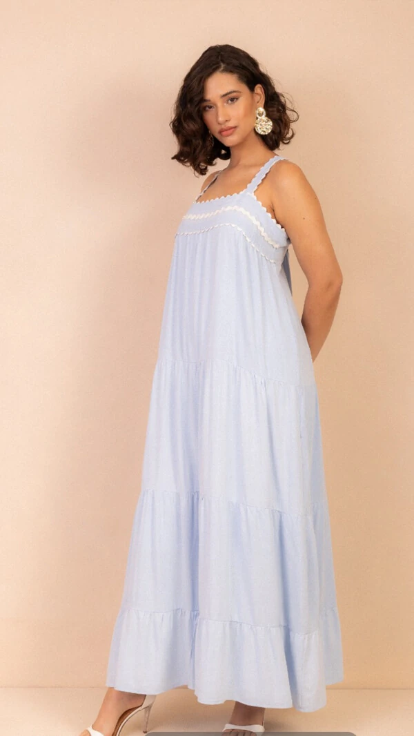 vestido sofia linho com renda zig zag sml