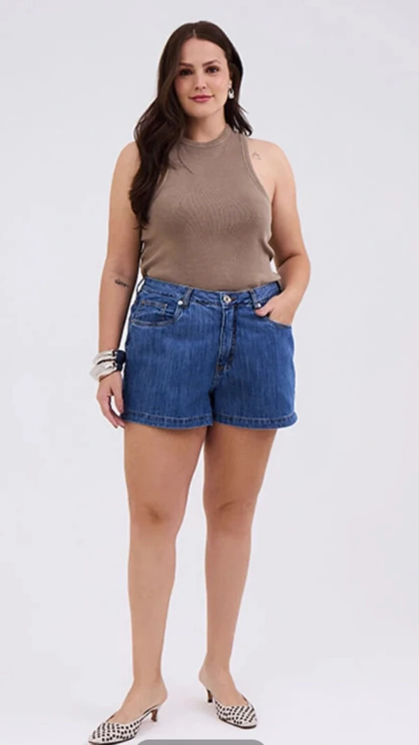 shorts jeans confort feminino plus izzat