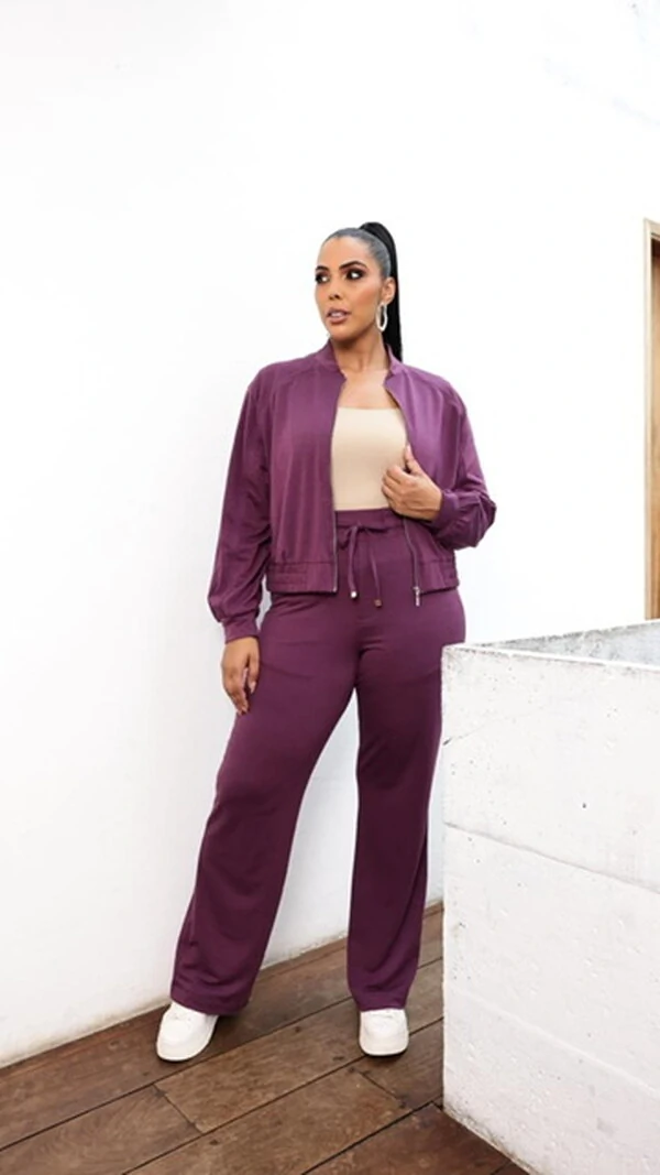 calca reta soft moletinho com amarracao frontal upper