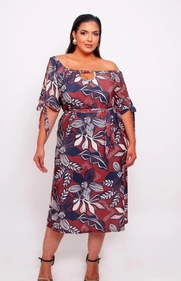 PROMO SEM TROCA Vestido estampa follhas Predil