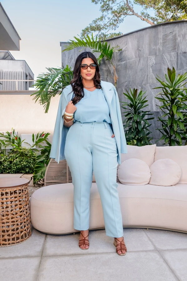 blusa em malha tela bulgari decote v manga curta predil