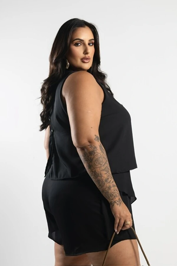 vestido macaquinho crepe calmaria milan