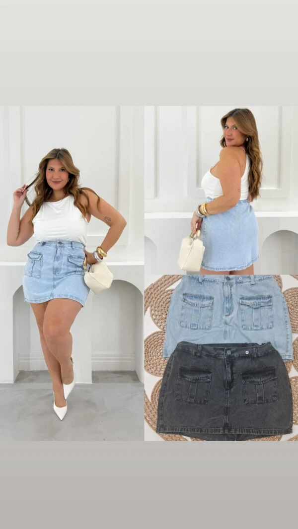 saia shorts jeans black estonado hotpink