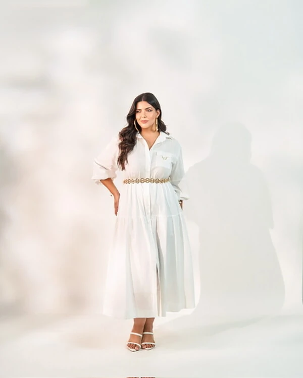 pre venda vestido chemise botoes quebela