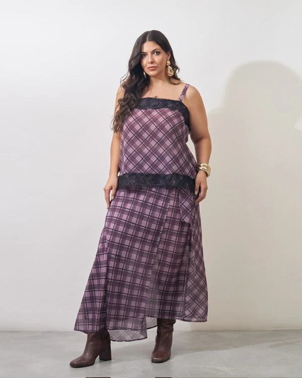 regata xadrez com renda chantily kayla