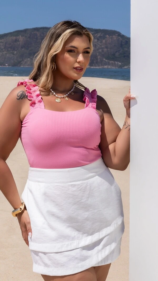 pre venda blusa canelada alca frufru mr fr