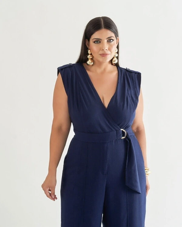 macacao transpasse em linho quebela