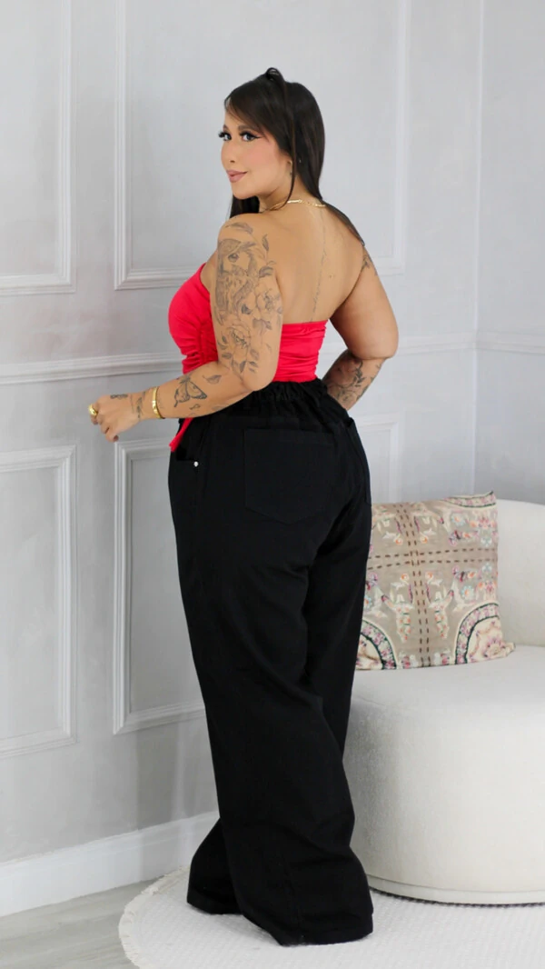 Calça wide black fofinha