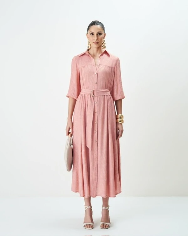 vestido chemise midi paisley quebela